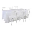 Catering set for 6 persons - square banquet table
